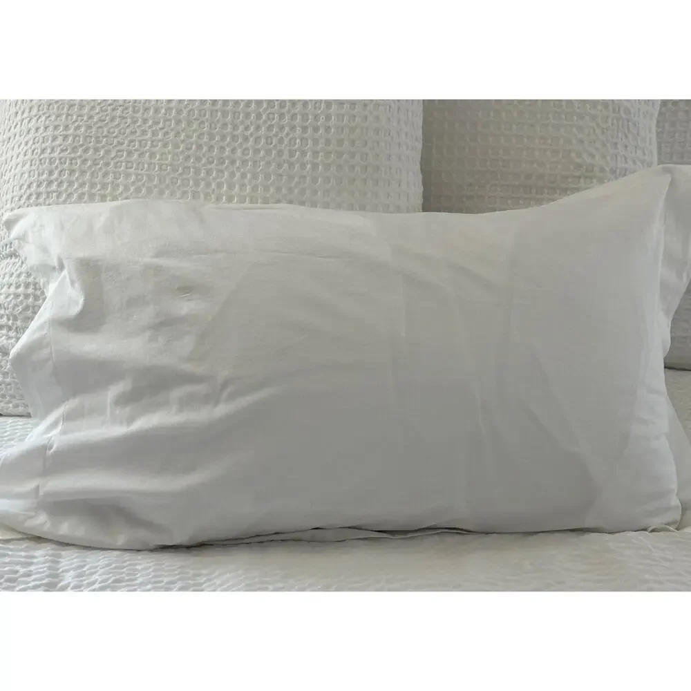Garnier Thiebaut Queen Pillow Sham White Cotton Oxford Flange Luxury Hotel Linen